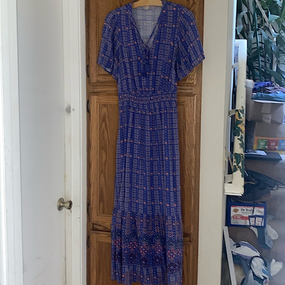 Knox Rose Dress Small Boho Women's Flutter Sleeve maxi v-neck size XS worn once